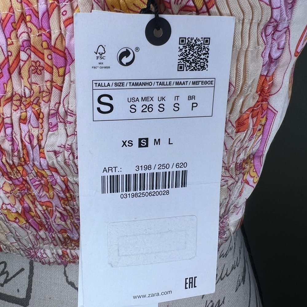 ZARA Paisley Print Crop Top Size Small NWT - Picture 13 of 15